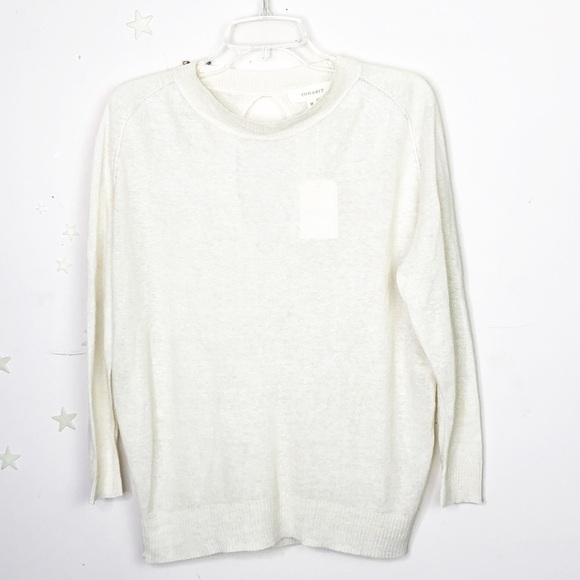 INHABIT cream linen crew neck light weight sweater - Picture 13 of 15